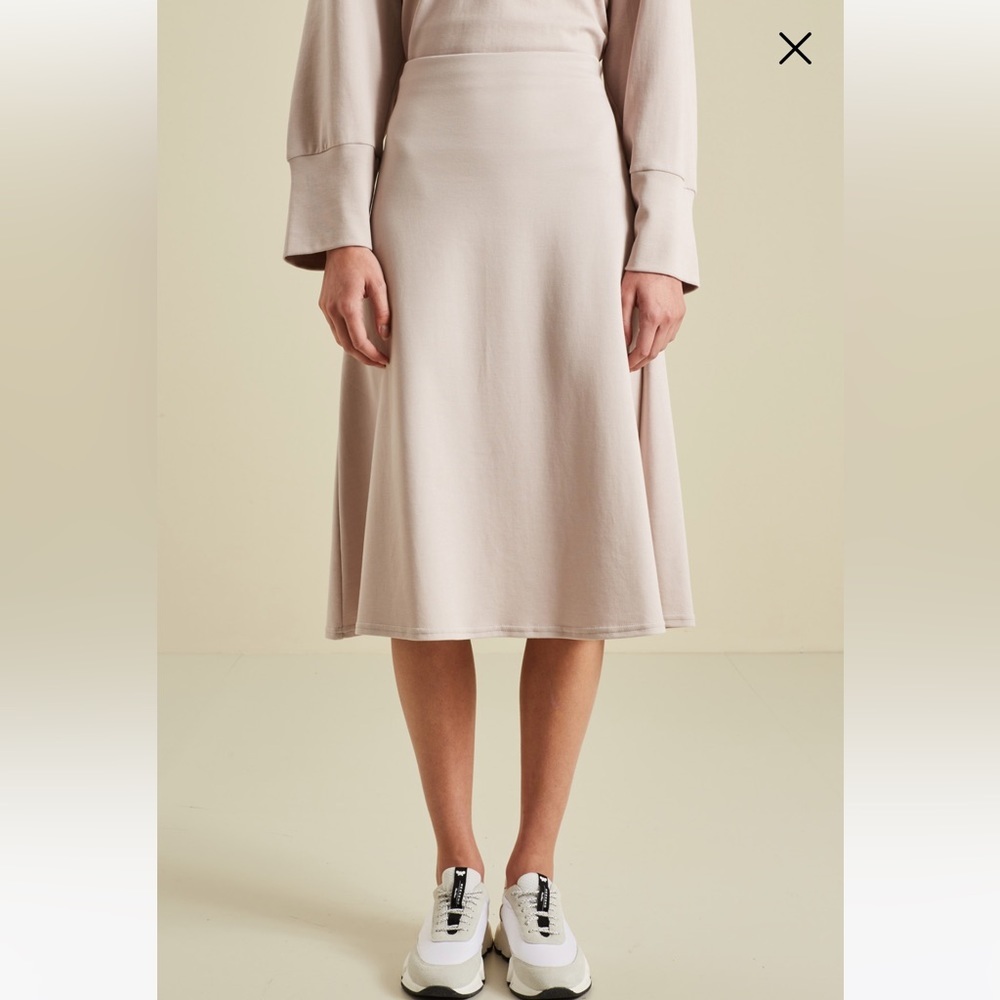 Max Mara Leisure Label-cut ‘Edoardo’ Cotton Jersey Midi Skirt Sz:M Spring/Summer